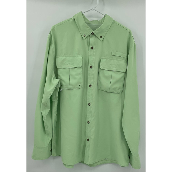 Cabela's Other - Cabelas Mens Fishing Shirt Large Green Long Sleeve UPF 30 Ventilated Button Down